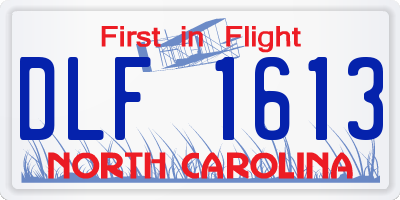 NC license plate DLF1613