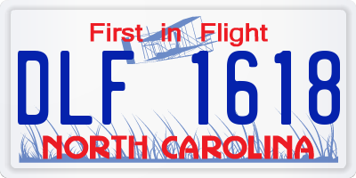 NC license plate DLF1618