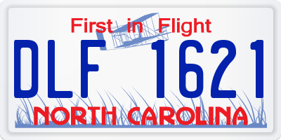 NC license plate DLF1621