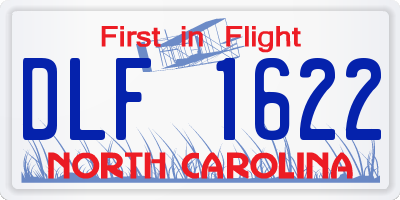 NC license plate DLF1622