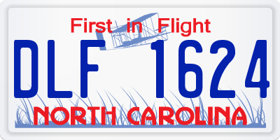 NC license plate DLF1624