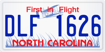 NC license plate DLF1626