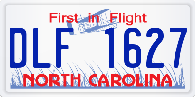 NC license plate DLF1627
