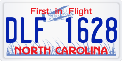 NC license plate DLF1628