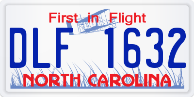 NC license plate DLF1632