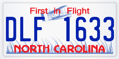NC license plate DLF1633