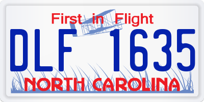 NC license plate DLF1635