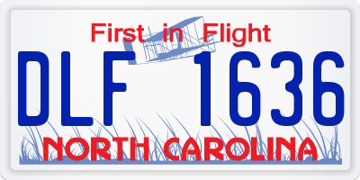 NC license plate DLF1636