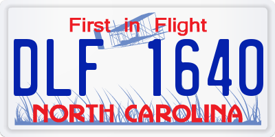 NC license plate DLF1640