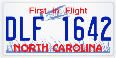 NC license plate DLF1642