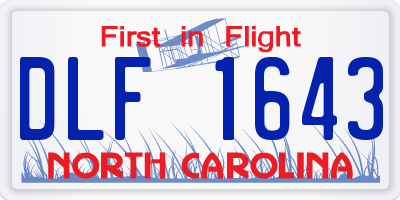NC license plate DLF1643
