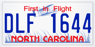 NC license plate DLF1644
