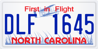 NC license plate DLF1645