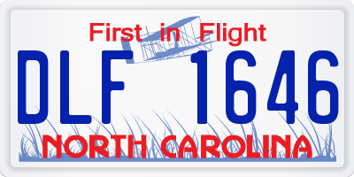 NC license plate DLF1646