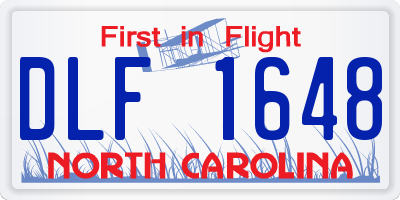 NC license plate DLF1648