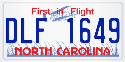 NC license plate DLF1649