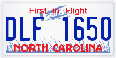 NC license plate DLF1650