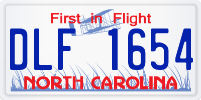 NC license plate DLF1654