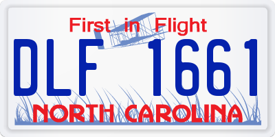 NC license plate DLF1661
