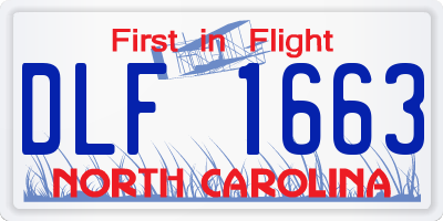 NC license plate DLF1663