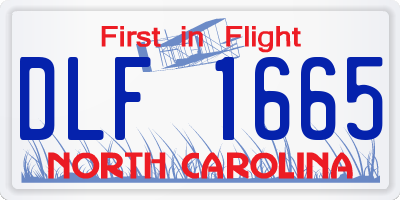 NC license plate DLF1665