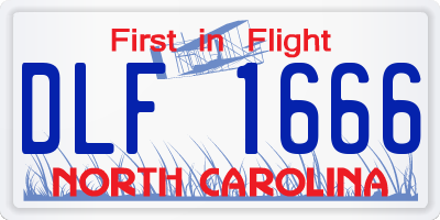 NC license plate DLF1666
