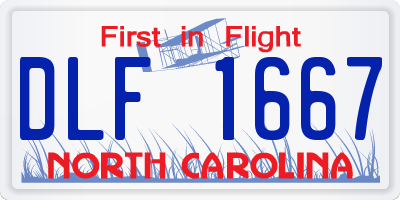 NC license plate DLF1667