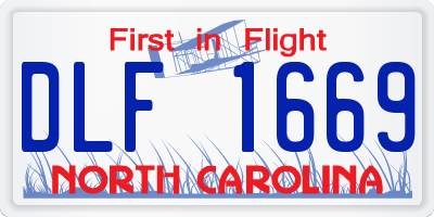 NC license plate DLF1669