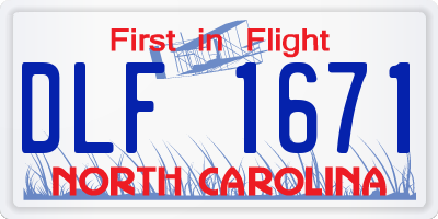 NC license plate DLF1671