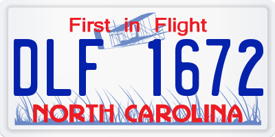 NC license plate DLF1672