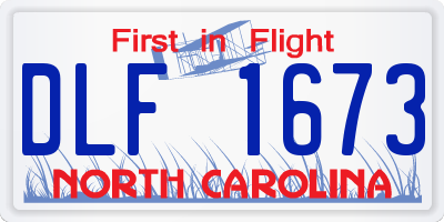 NC license plate DLF1673