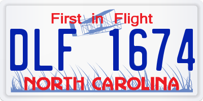 NC license plate DLF1674