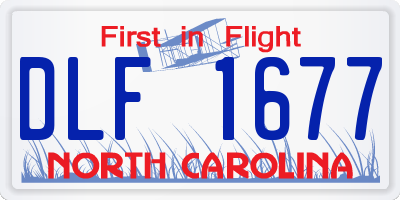 NC license plate DLF1677