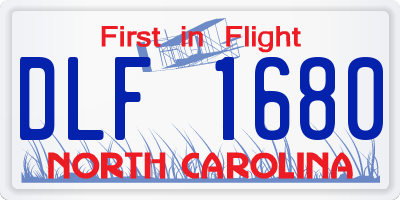 NC license plate DLF1680