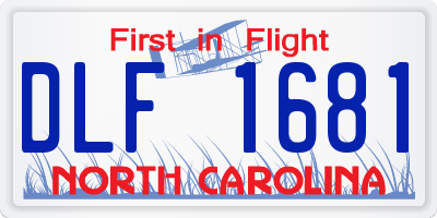 NC license plate DLF1681