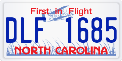 NC license plate DLF1685