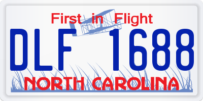 NC license plate DLF1688