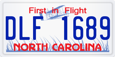 NC license plate DLF1689
