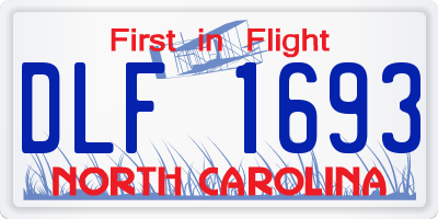 NC license plate DLF1693