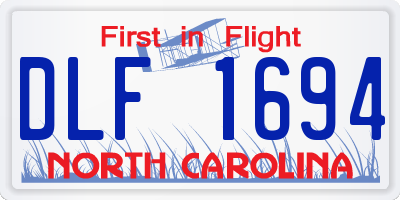 NC license plate DLF1694