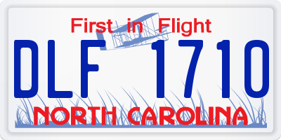 NC license plate DLF1710