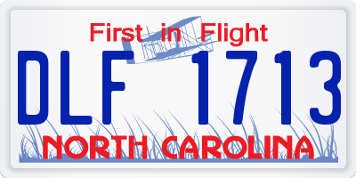 NC license plate DLF1713