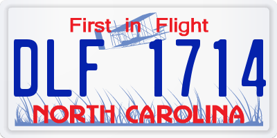 NC license plate DLF1714