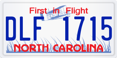 NC license plate DLF1715