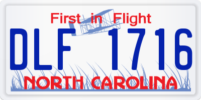NC license plate DLF1716