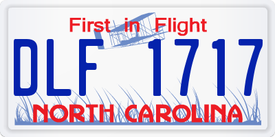 NC license plate DLF1717