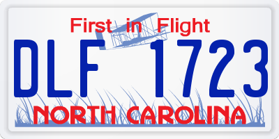NC license plate DLF1723