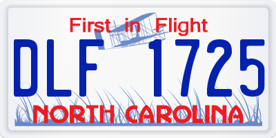 NC license plate DLF1725