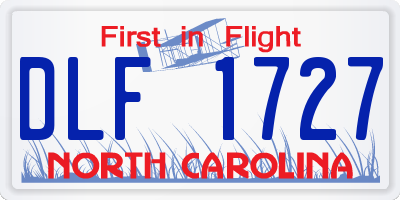 NC license plate DLF1727