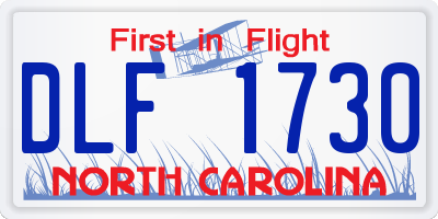 NC license plate DLF1730